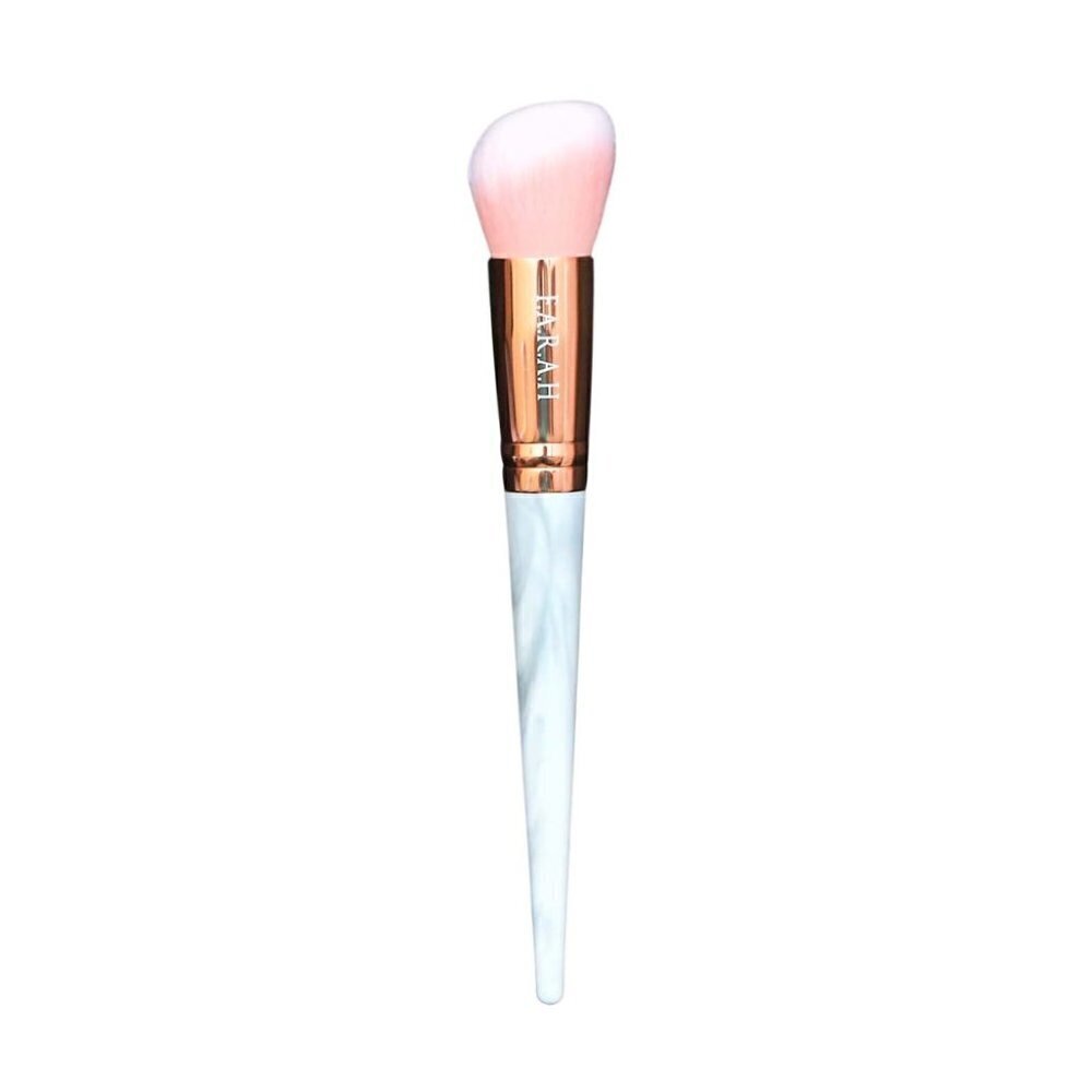 Farah New Marbled Gray White Vegan Rounded Angled Blending Face Brush 160F